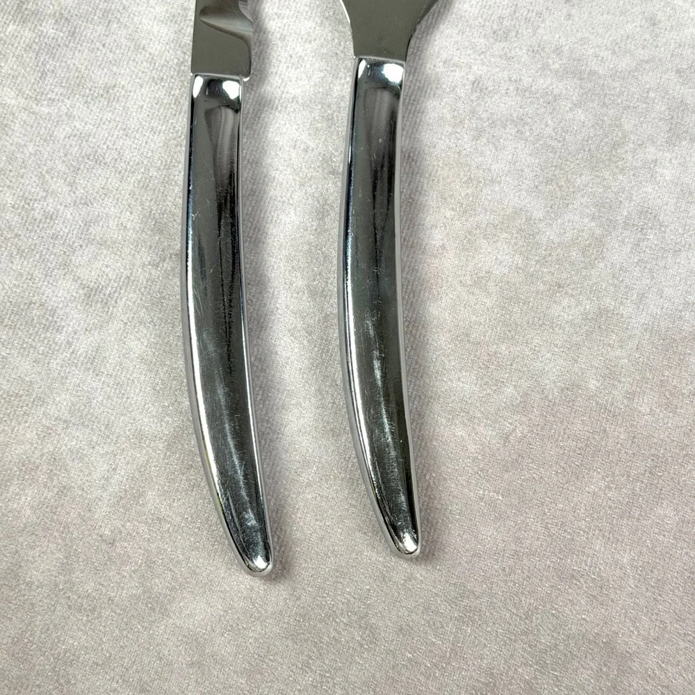 Saladmaster Stainless Steel Spatula Server Serrated Knife Set Made in USA 2pc